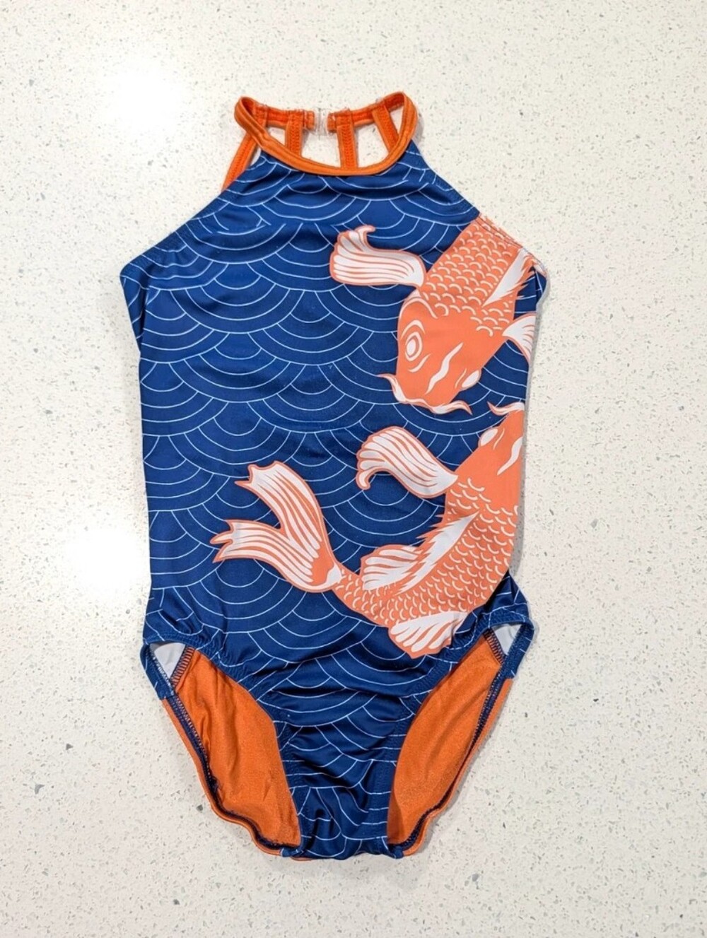 GK Elite Olympic SIMONE BILES Medium Gymnastics Dance Leotard Strappy KOI FISH